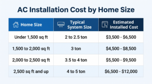 ac installation cost Franklin Tn